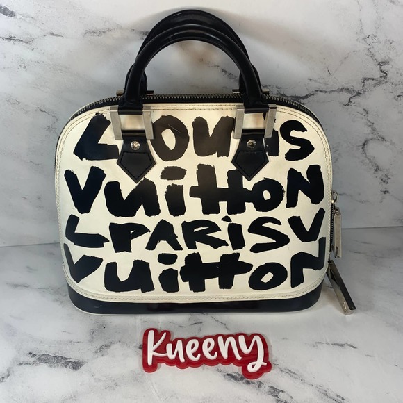 ❌❌ Louis Vuitton Graffiti Alma bag vintage tote Stephen Sprouse black/white - Picture 2 of 16